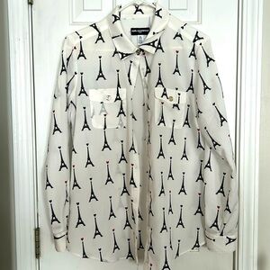 Karl Lagerfeld button up Paris blouse